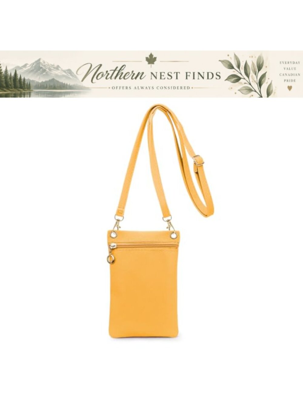 PU Leather Cell Phone Purse Crossbody Wallet Detachable Strap